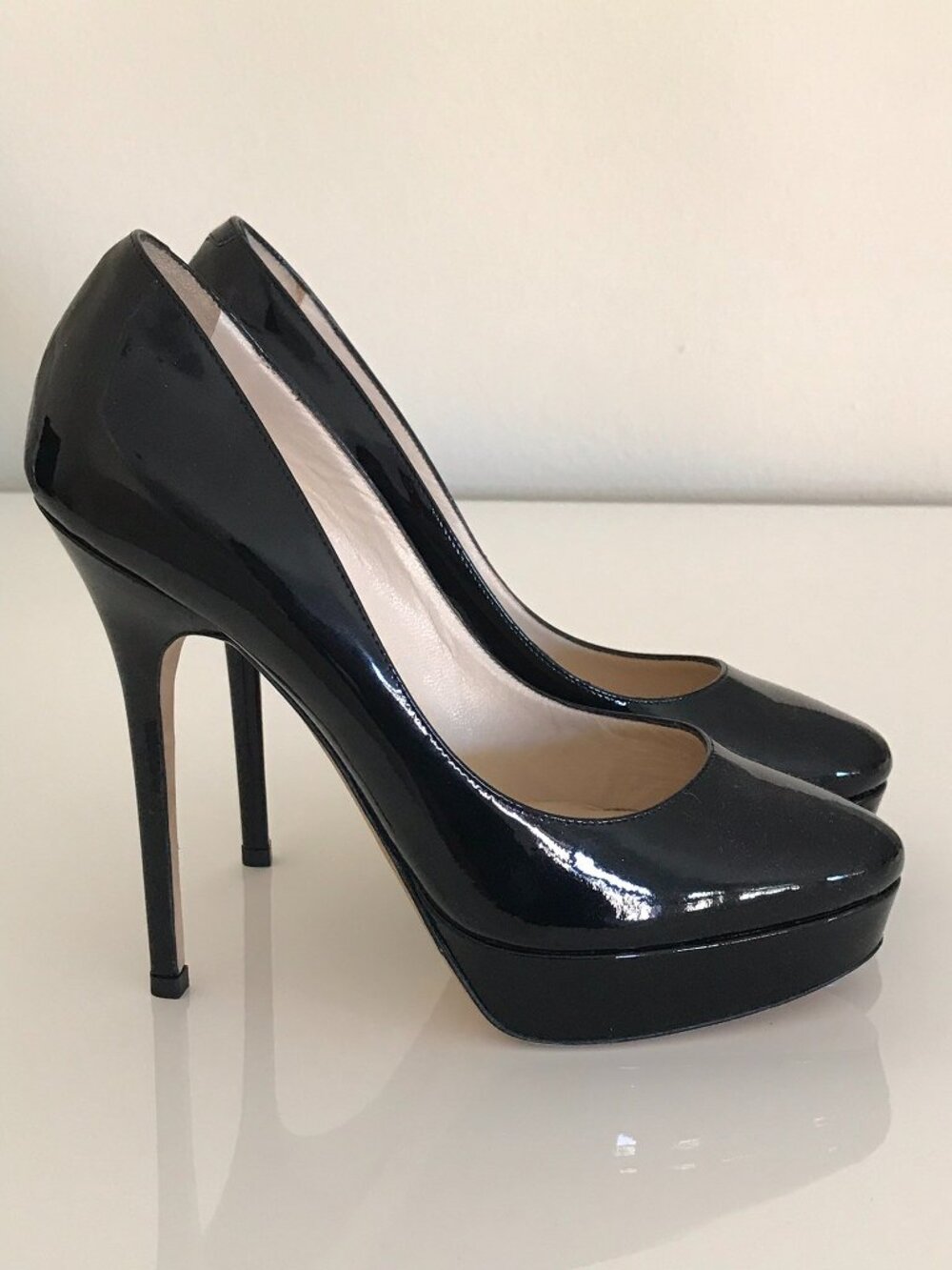 JIMMY CHOO Cosmic Black Patent Pump Heels